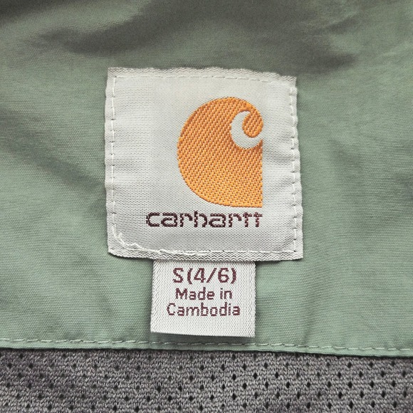 Carhartt Womens Rockfort Sage Green Hooded Zip Up Utility Jacket Small 4/6 - Picture 7 of 9